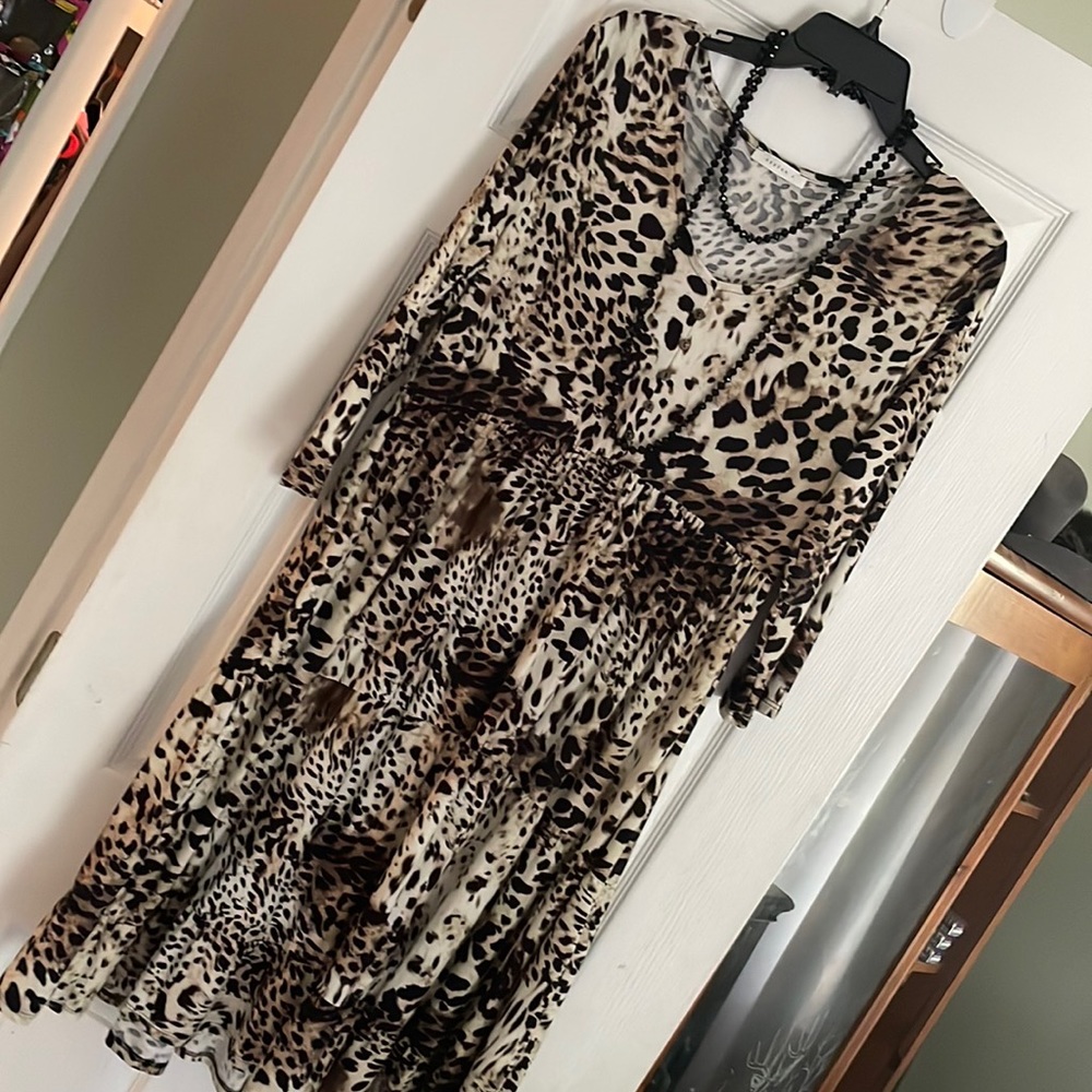 Reborn J style dress size X-Large. Cheetah print cotton and light.